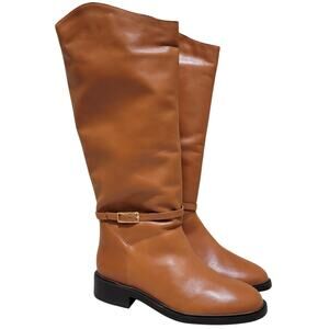 Arezzo Knee High Riding Boots Mckenna Size US 7.5B Roast Caramel Brown Leather